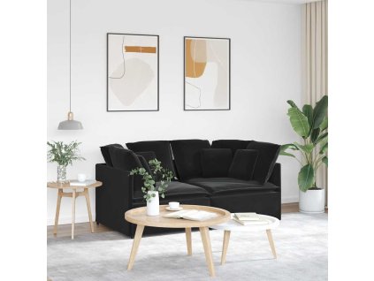 vidaXL Modulární pohovka s polštáři samet černá