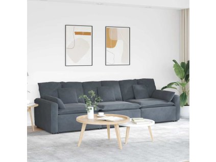 vidaXL Modulární pohovka s polštáři tmavě šedá