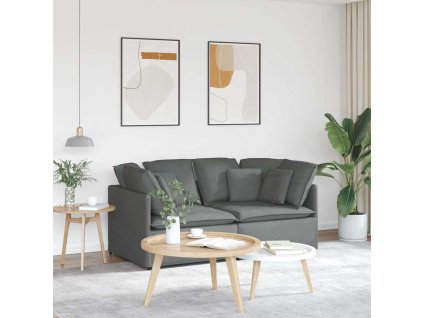 vidaXL Modulární pohovka s polštáři textil tmavě šedá