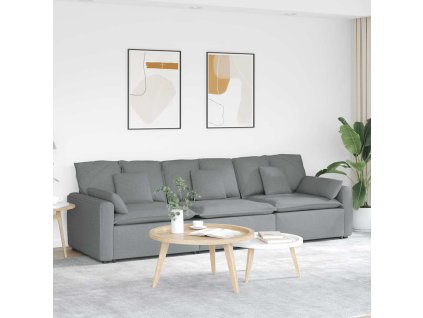 vidaXL Modulární pohovka s polštáři světle šedá