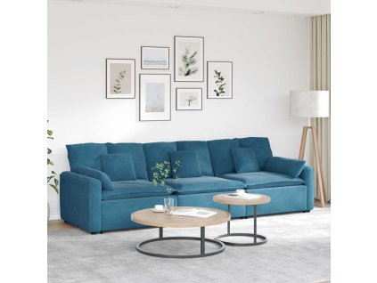 vidaXL Modulární pohovka s polštáři modrá