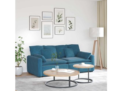 vidaXL Modulární pohovka s polštáři modrá