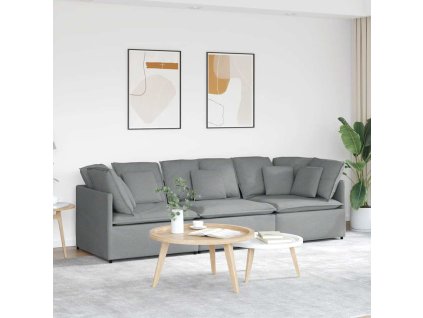 vidaXL Modulární pohovka s polštáři textil světle šedá