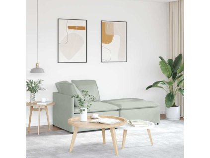 vidaXL Modulární pohovka s podnožkou&polštáře samet světle šedá