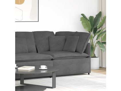 vidaXL Modulární rohový modul pohovky s polštáři Tmavě šedá 100 cm