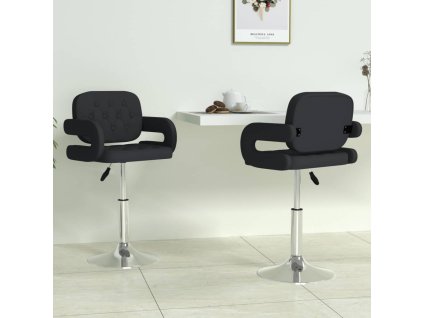 vidaXL Otočné jídelní židle 2 ks černé umělá kůže