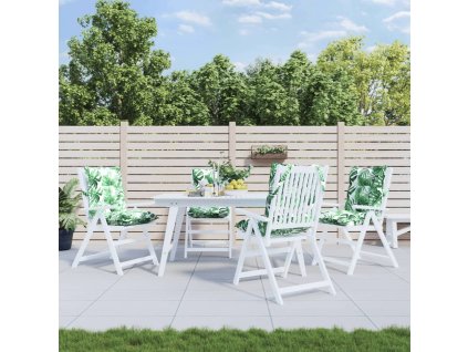 vidaXL Podušky na židli s nízkým opěradlem 4 ks vzor listů oxford