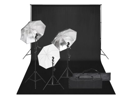 vidaXL Ateliérové vybavení sada se světly a pozadím