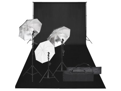 vidaXL Ateliérové vybavení sada se světly a pozadím