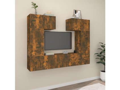 vidaXL 6dílný set TV skříněk kouřový dub kompozitní dřevo