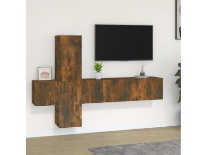 vidaXL 5dílný set TV skříněk kouřový dub kompozitní dřevo