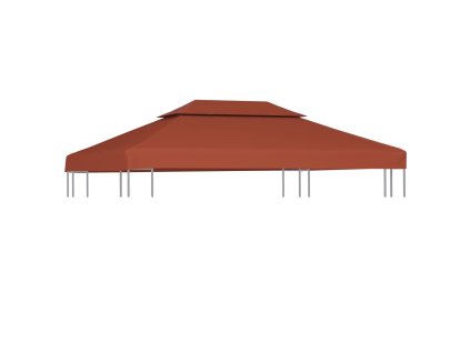 vidaXL Dvojitá střecha na altán 310 g/m² 4 x 3 m cihlová