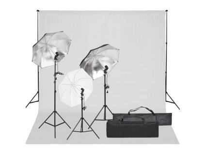 vidaXL Ateliérové vybavení sada se světly a pozadím