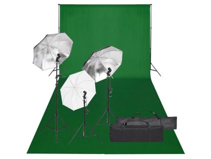 vidaXL Ateliérové vybavení sada se světly a pozadím