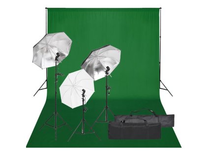 vidaXL Ateliérové vybavení sada se světly a pozadím