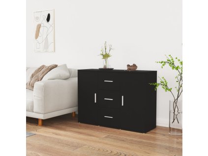 vidaXL Příborník černý 91 x 29,5 x 65 cm kompozitní dřevo