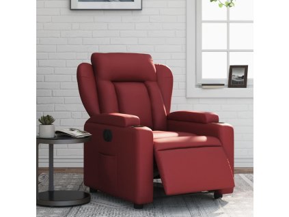 vidaXL Elektrické polohovací křeslo vínové umělá kůže
