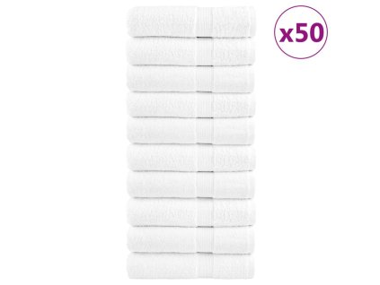 vidaXL Prémiové ručníky SOLUND 50 ks bílé 50x100 cm 600 g/m²