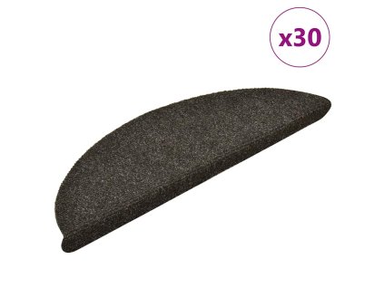 vidaXL Schodové rohože samolepicí 30 ks 56 x 17 x 3 cm antracitové půlkulaté