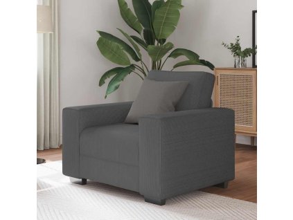 vidaXL Rozkládací křeslo tmavě šedé 60 cm manšestrová tkanina
