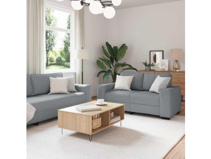 vidaXL 2dílná sedací souprava s poduškami světle šedá textil