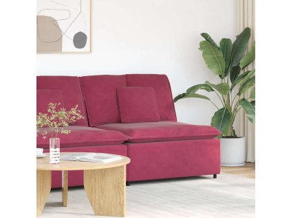 vidaXL Modulární středový modul pohovky s polštáři vínová 100 cm