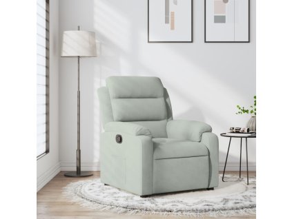 vidaXL Polohovací křeslo světle šedé samet