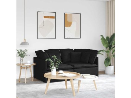 vidaXL Modulární pohovka s polštáři textil černá