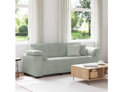 vidaXL 3místná pohovka světle šedá 220x77x82 cm samet