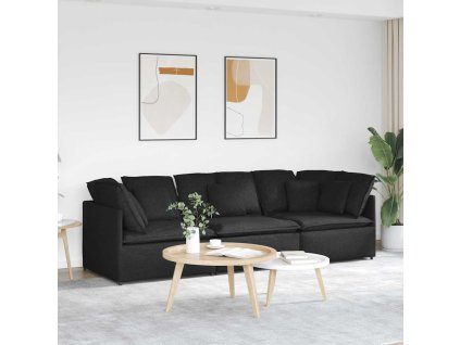 vidaXL Modulární pohovka s polštáři textil černá
