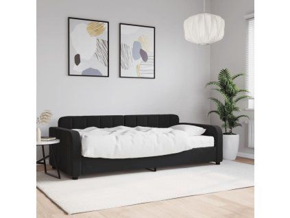 vidaXL Válenda s matrací černá 90 x 190 cm samet