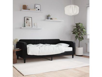 vidaXL Válenda s matrací černá 90 x 190 cm samet