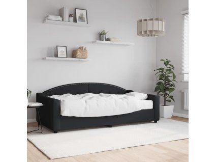 vidaXL Válenda s matrací černá 90 x 190 cm textil