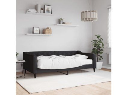 vidaXL Válenda s matrací černá 90 x 190 cm textil