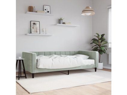 vidaXL Válenda s matrací světle šedá 90 x 190 cm samet