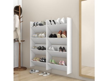 vidaXL Nástěnné botníky 4 ks bílé 60 x 18 x 60 cm dřevotříska