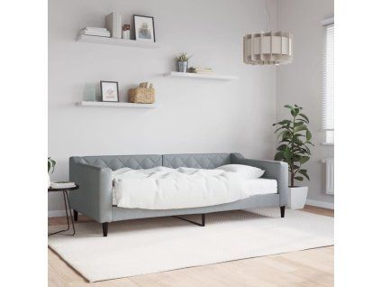 vidaXL Válenda s matrací světle šedá 90 x 190 cm textil