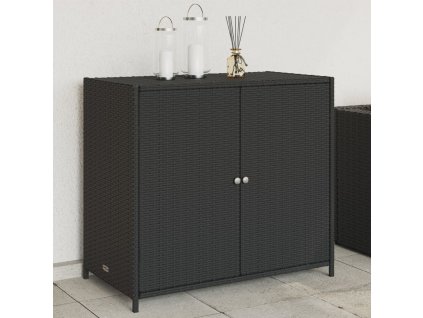 vidaXL Zahradní úložná skříň černá 83 x 45 x 76 cm polyratan