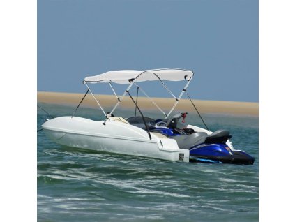 vidaXL Bimini stříška se 3 oblouky a bočnicemi 183x(137–152)x137 cm