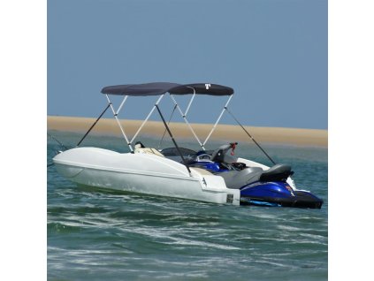 vidaXL Bimini stříška se 3 oblouky a bočnicemi 183x(137–152)x137 cm