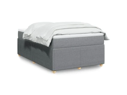vidaXL Box spring postel s matrací světle šedá 120x190 cm textil