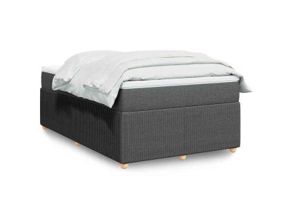 vidaXL Box spring postel s matrací tmavě šedá 120x190 cm textil