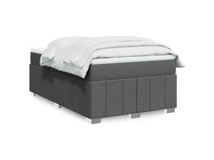 vidaXL Box spring postel s matrací tmavě šedá 120x190 cm textil