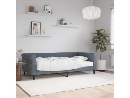 vidaXL Válenda s matrací tmavě šedá 90 x 190 cm samet