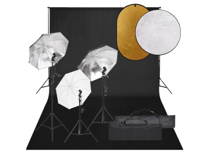 vidaXL Ateliérové vybavení sada se světly, pozadím a odraznou deskou