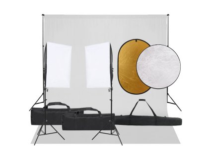vidaXL Ateliérové vybavení sada se světly, pozadím a odraznou deskou