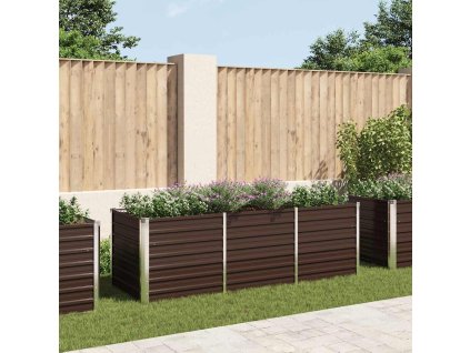 vidaXL Zahradní vyvýšený záhon hnědý 240 x 80 x 77 cm pozinkovaná ocel