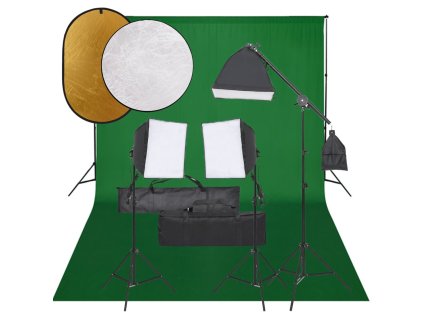 vidaXL Ateliérové vybavení sada se světly, pozadím a odraznou deskou