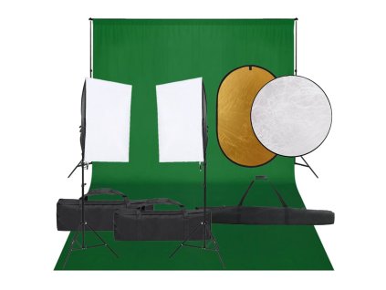 vidaXL Ateliérové vybavení sada se světly, pozadím a odraznou deskou