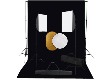 vidaXL Ateliérové vybavení sada se světly, pozadím a odraznou deskou